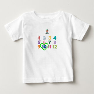 Baby-Monatlicher-Milestone-Bodysuit - 1 bis 12 Mon Baby T-shirt