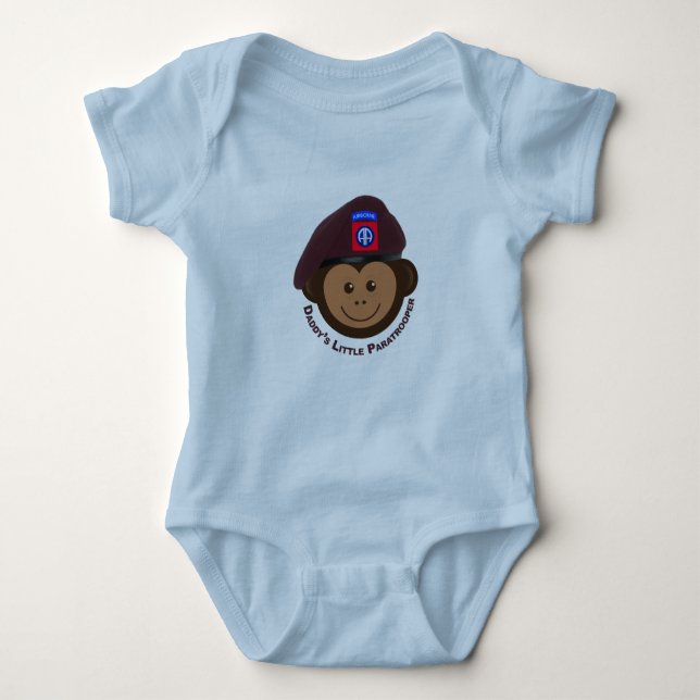Baby Monkey "Daddy’s Little Paratrooper" Baby Strampler (Vorderseite)