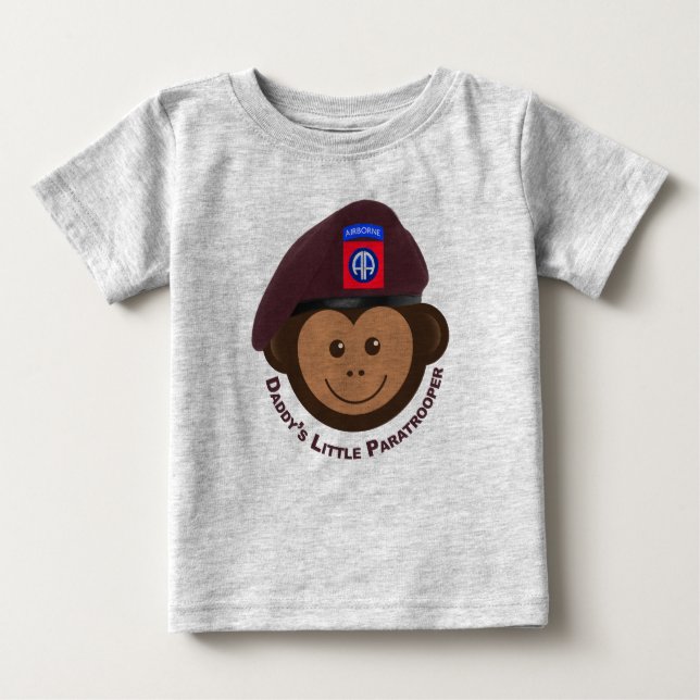 Baby Monkey "Daddy’s Little Paratrooper" Baby T-shirt (Vorderseite)