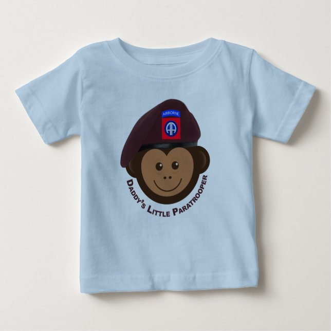Baby Monkey "Daddy’s Little Paratrooper" T-shirt (Vorderseite)