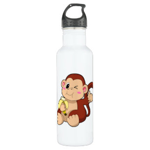 Baby Monkey mit Banana Edelstahlflasche
