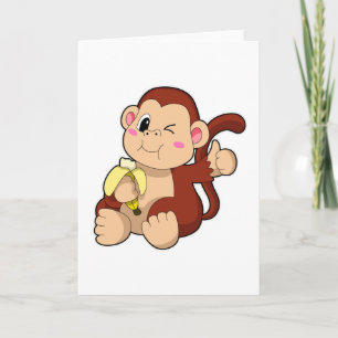 Baby Monkey mit Banana Karte
