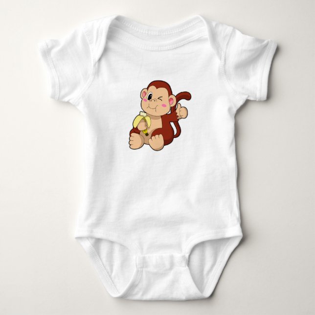 Baby Monkey mit Banana Strampler (Vorderseite)