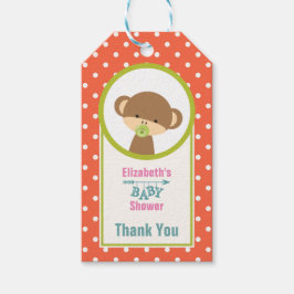 Baby Monkey mit einem Schnuller auf Polka Dots Dan Geschenkanhänger