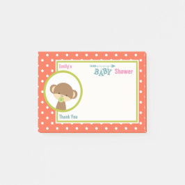Baby Monkey mit Schnuller Baby Dusche Danke Post-it Klebezettel