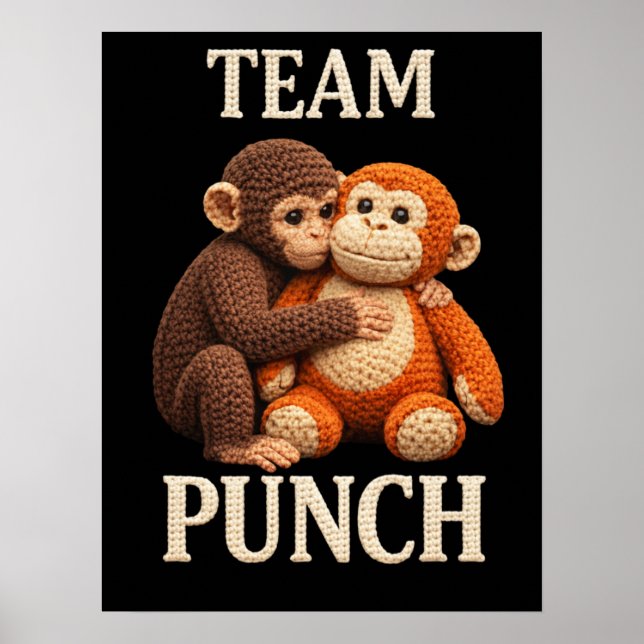 Baby Monkey Punch Crochet Pattern Cute Amigurumi Poster (Vorne)