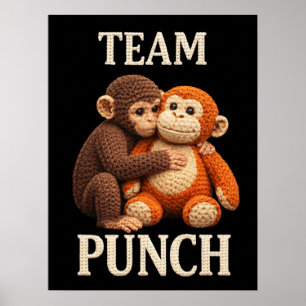 Baby Monkey Punch Häkelmuster Süßes Amigurumi Poster