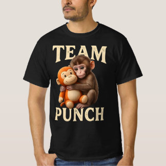 Baby Monkey Punch Team | Süßer geretteter Makaken- T-Shirt
