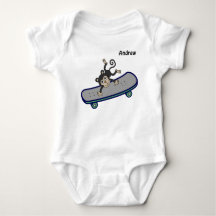 baby Monkey riding skateboards