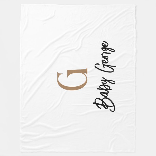 Baby Monogramm unisex Geschenkname personalisieren Fleecedecke (Vorderseite)