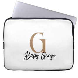 Baby Monogramm unisex Geschenkname personalisieren Laptopschutzhülle