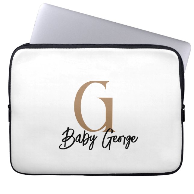 Baby Monogramm unisex Geschenkname personalisieren Laptopschutzhülle (Vorderseite)