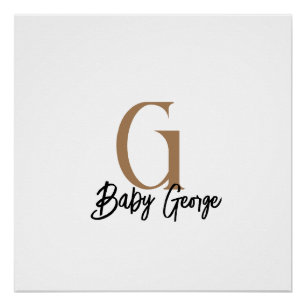 Baby Monogramm unisex Geschenkname personalisieren Poster