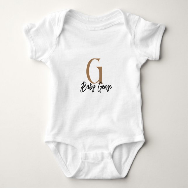 Baby Monogramm unisex Name personalisieren minimal Baby Strampler (Vorderseite)