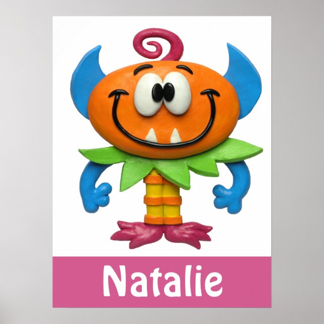 Baby Monster Baby Girl Dusche Kinderzimmer Poster (Vorne)