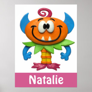 Baby-Monster-Baby-Mädchen-Party Kinderzimmer Poster