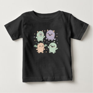 Baby-Monster-Party Cute Pastell-Halloween-Freunde Baby T-shirt