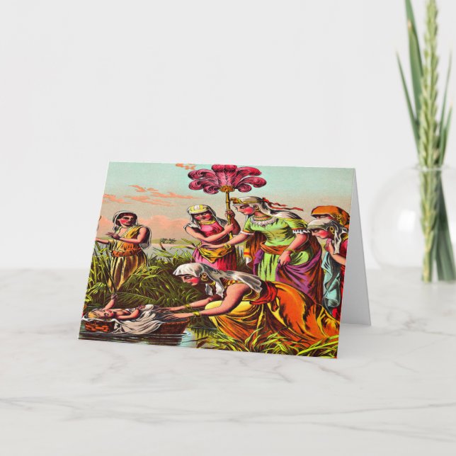 Baby Moses at the river Greeting card 2 Karte (Vorderseite)
