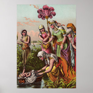 Baby Moses in einem Korb Poster