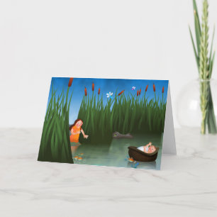Baby Moses Pessach Cartoon Karte