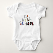 Baby Mr. New School Schriftart Jersey Bodysuit