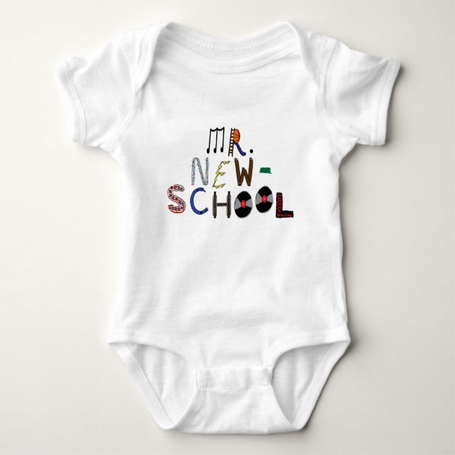 Baby Mr. New School Schriftart Jersey Bodysuit Baby Strampler (Vorderseite)