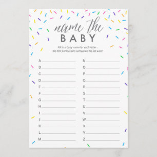 Baby Name ABC Game, Baby Name Race Card Programm