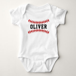 Baby Name Baseball Muster Strampler