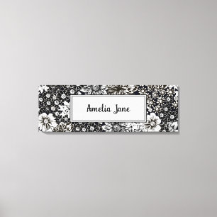 Baby Name Custom Floral Kinderzimmer Canvas Print Leinwanddruck