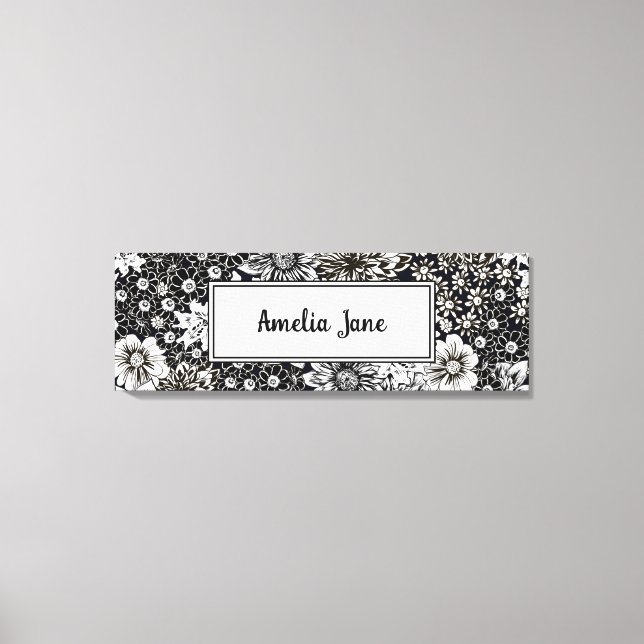 Baby Name Custom Floral Kinderzimmer Canvas Print Leinwanddruck (Vorderseite)