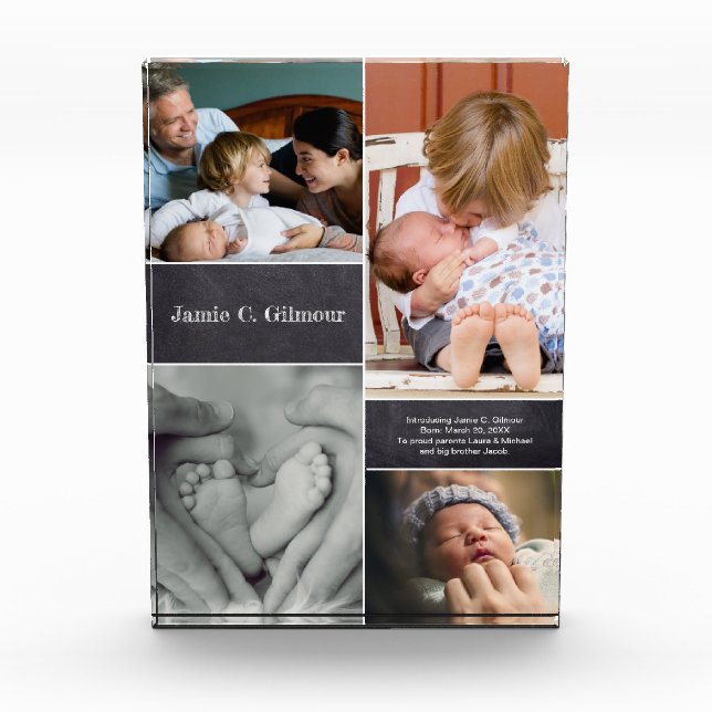 Baby Name Foto Collage Geburtserklärung (Vorderseite)