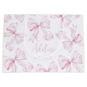 Baby Name Pink Bow Geschenktasche Große Geschenktüte