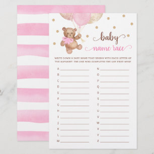 Baby Name Race Game Baby Shooting Teddy Bear