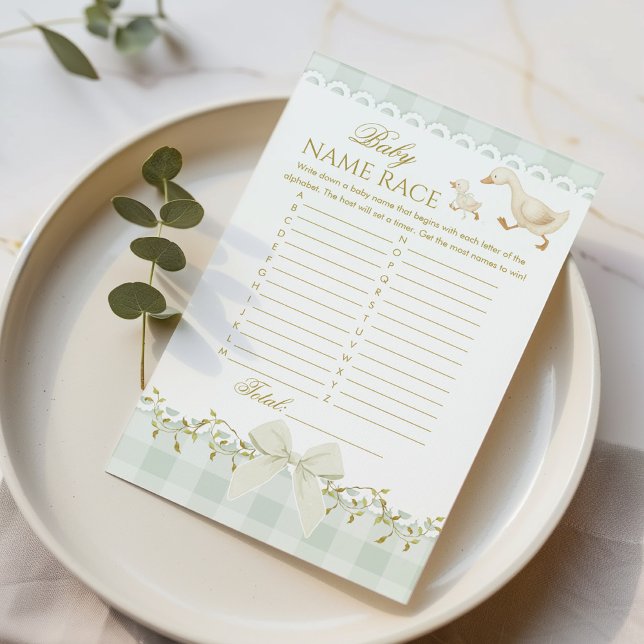 Baby Name Race Goose Sage Baby Shower game (Von Creator hochgeladen)
