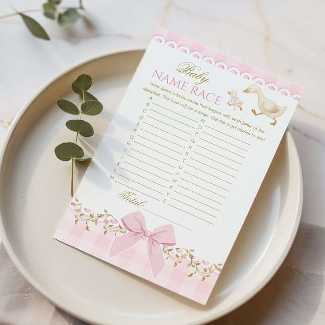 Baby Name Race Silly Goose Pink Baby Shower game (Von Creator hochgeladen)