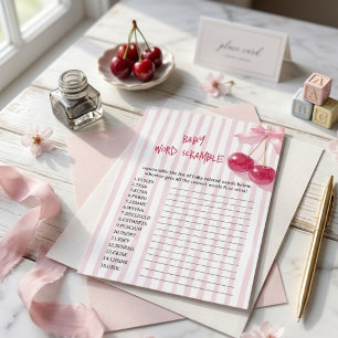 Baby Name Scramble Kirsche auf Oben Rosa Schleife
