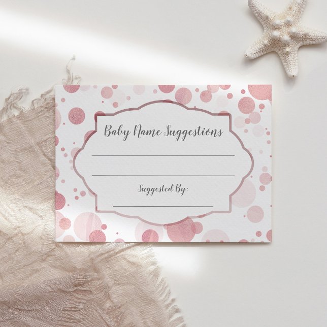 Baby Name Suggestions Card Polka Dots Baby Shower Begleitkarte (Von Creator hochgeladen)