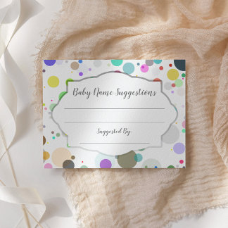 Baby Name Vorschläge Polka Dots Baby Dusche Begleitkarte