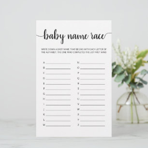Baby-Namen-Rennen-Spiel Baby-Shower-Party-Spiel