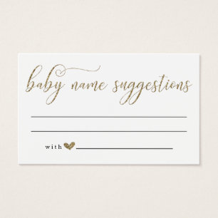 Baby-Namensvorschlags-Karte für Babyparty - Gold