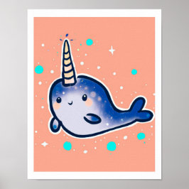 Baby Narwhal Art Print for Kids & Kinderzimmer Poster