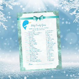 Baby Narwhal Baby Candy Shower Game Einladung