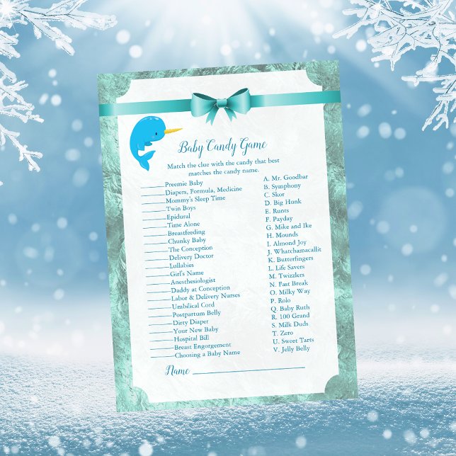 Baby Narwhal Baby Candy Shower Game Einladung (Von Creator hochgeladen)