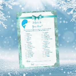 Baby Narwhal, was in Ihrem Purse Baby Shower Game  Einladung