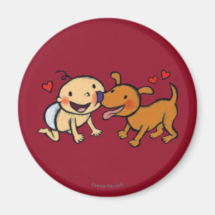 Baby-Nasen-Küsse vom Hund Magnet