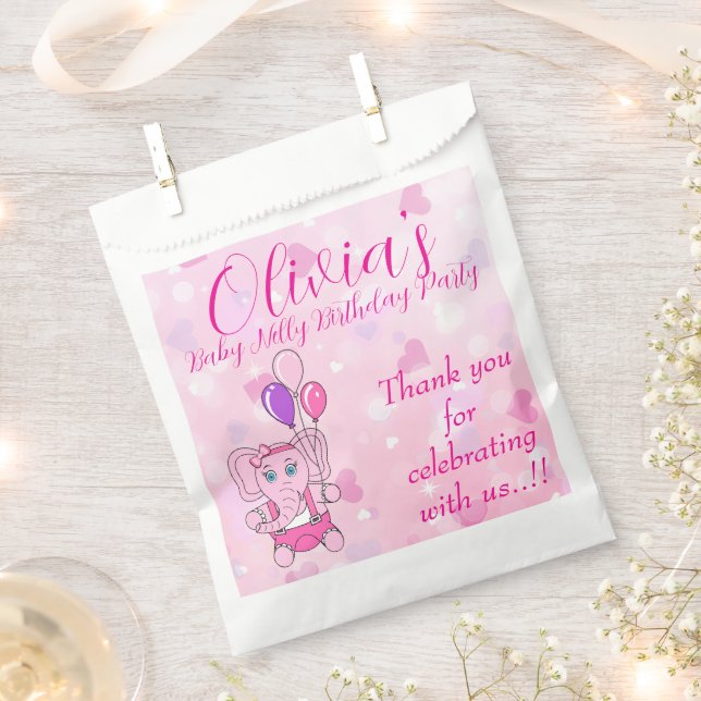 Baby Nelly Birthday Party Geschenktütchen (Ausgeschnitten)