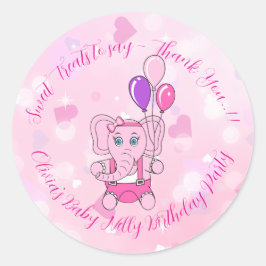 Baby Nelly Birthday Party Runder Aufkleber