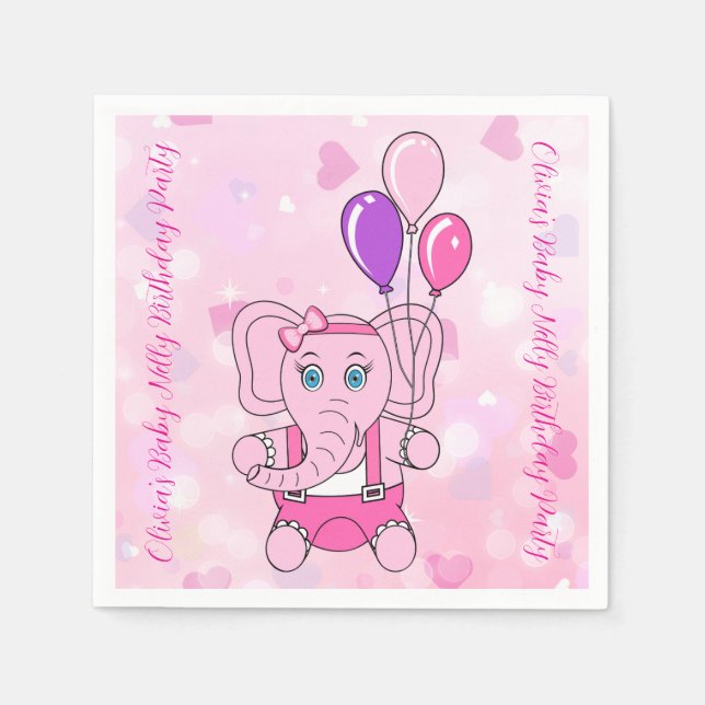 Baby Nelly Birthday Party Serviette (Vorderseite)