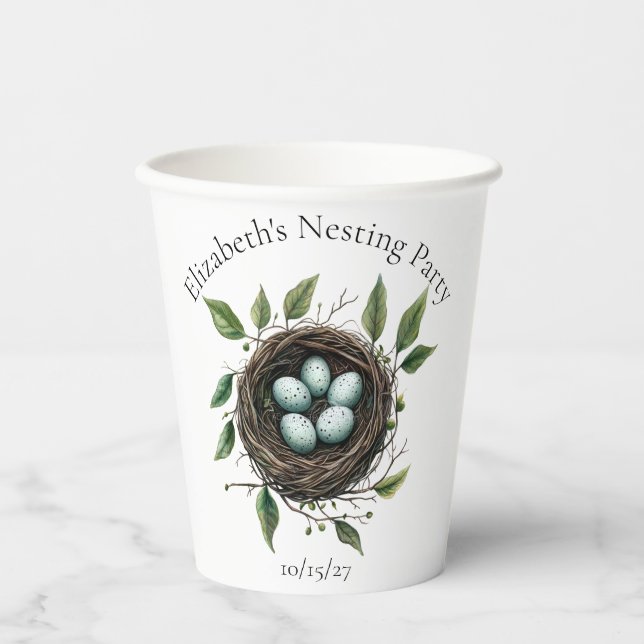 Baby Nesting Party Bird Nest Pappbecher (Vorderseite)