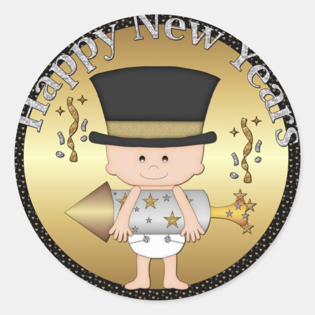 Baby New Years Holiday Sticker (Vorderseite)